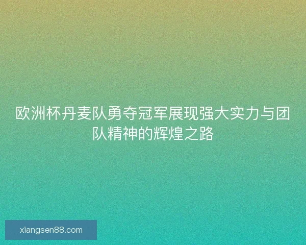欧洲杯丹麦队勇夺冠军展现强大实力与团队精神的辉煌之路 欧洲杯丹麦队勇夺冠军展现强大实力与团队精神的辉煌之路