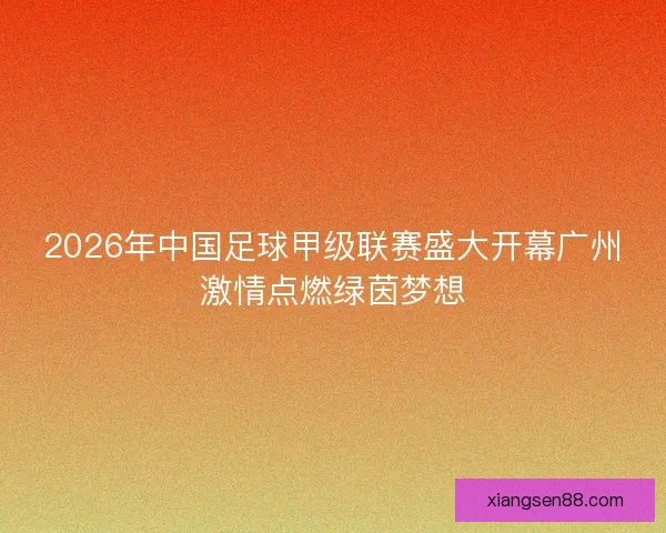 2026年中国足球甲级联赛盛大开幕广州激情点燃绿茵梦想 2026年中国足球甲级联赛盛大开幕广州激情点燃绿茵梦想