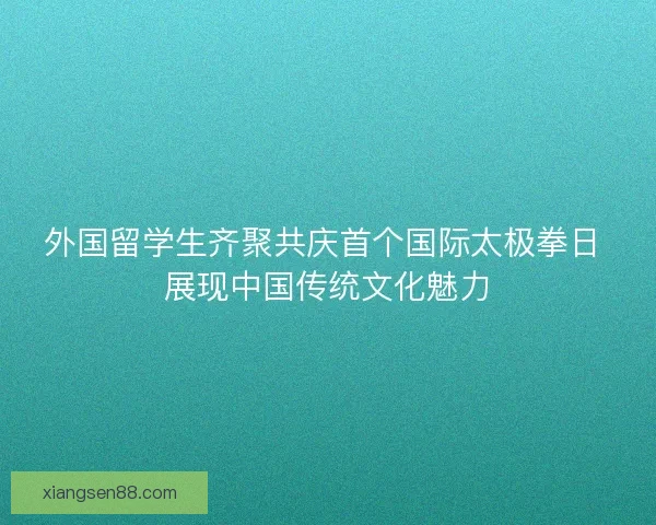 外国留学生齐聚共庆首个国际太极拳日 展现中国传统文化魅力