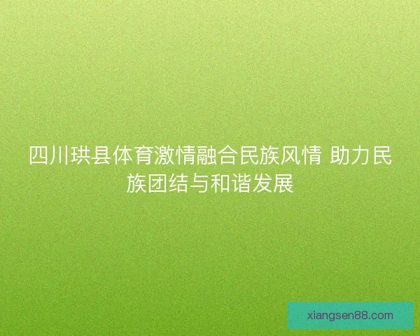 四川珙县体育激情融合民族风情 助力民族团结与和谐发展 四川珙县体育激情融合民族风情 助力民族团结与和谐发展
